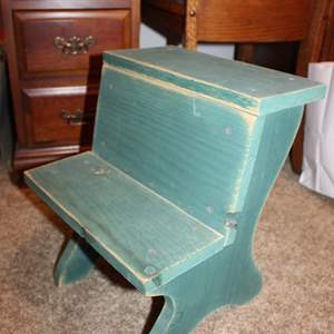 Lot #23 Wooden Green Footstool