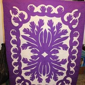 Lot #28 Hanging Purple and White Quilt