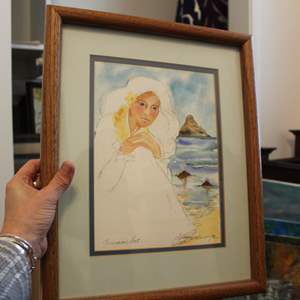 Lot #30 Hawaiin Watercolor 'Chinaman's Hat' by Diana Hansen-Young