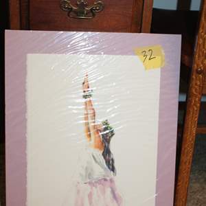 Lot #32 Hawaiin 'Hula Dancer' Signed Art Unframed