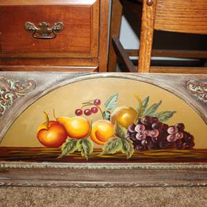 Lot #44 Tole Painted Fruit Motif on Wood