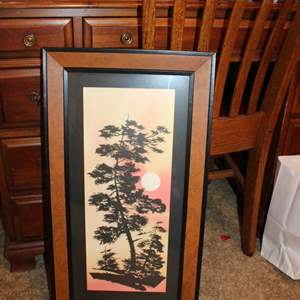 Lot #47 Framed Art Silhouetted Tree-Signed