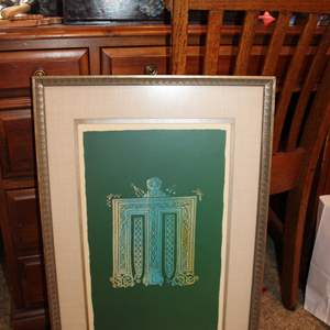 Lot #48 Framed Art Celtic Letter 'M' -Steven Doyle