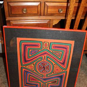 Lot #54 Framed Colorful Textile Art