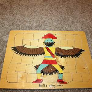 Lot #56 Large Wooden Native American Puzzle