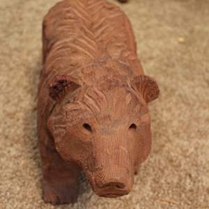 Lot #78 Adorable Chunky Wood Carved Bear