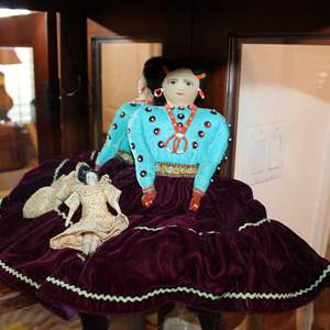 Lot #90 Native American Art Doll with Small Bisque Doll