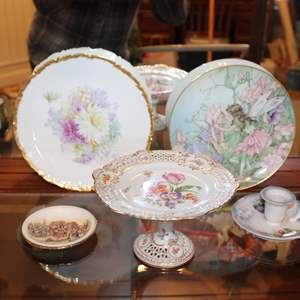 Lot #93 Lot of Plates + Cookie Pedestal Plate