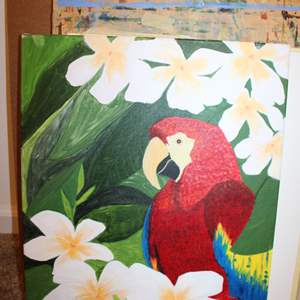 Lot #112 Parrot on Canvas-Unframed