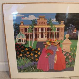 Lot #129 Framed Hawaiian Art Print Signed