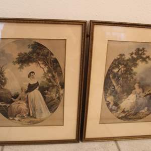 Lot #133 Lot of 2 Vintage Framed Art Prints