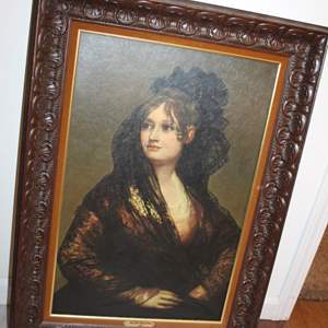 Lot #136 Large Framed Goya Print- 'Portrait of Dona Isabel de Porcel' 