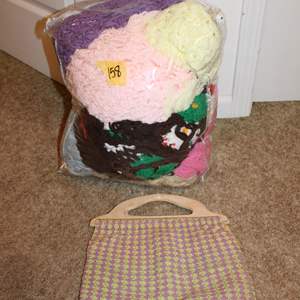 Lot #158 Knitting/Crochet Lot + Bag of Crocheted Shawls