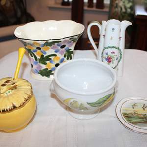 Lot #259 Lot of Mixed Items- Honey Jar, Little Pitcher + More