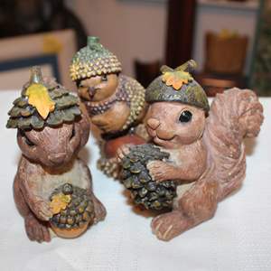 Lot #260 Trio of Resin Woodland Friends