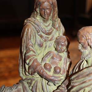 Lot #294 Mary, Joseph & Jesus on Donkey Statue