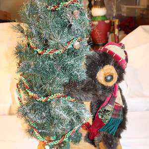 Lot #659 Stuffed Bear w Faux Tree