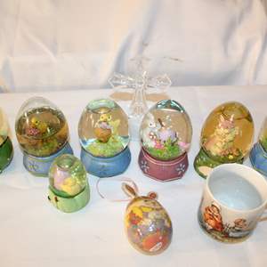 Lot #671  Snow Globes plus Cross plus Cup