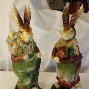 Lot #675 Pair of Large Rabbits