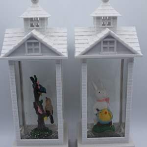 Lot #327 Lot of 2 Light Up Lanterns- Birds & Easter Bunny Themed