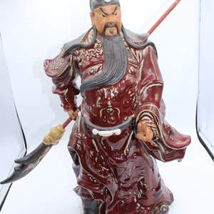 Lot #355 Vintage/Antique Heavy Samarai Warrior- Metal & Ceramic