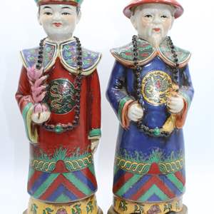 Lot #360 Pair of Large Asian Figures