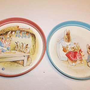 Lot #493 Vintage Beatrix Potter Peter Rabbit Metal Trays