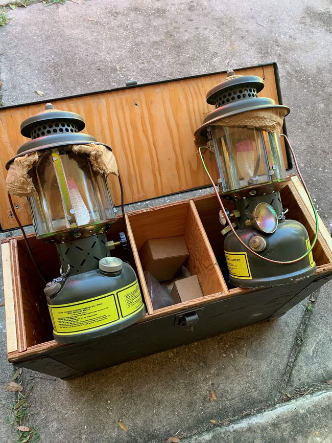 Lot 175 Vintage Coleman US Military Gas Lanterns SMP 1988 In Box