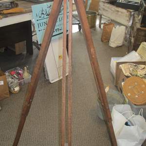 Lot # 209 - Antique Adjustable Surveyors Wood Tripod