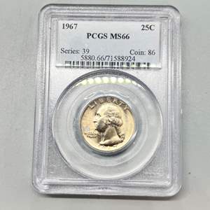 Lot # 14 - 1967 Quarter Graded MS66