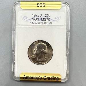 Lot # 18 - 1978-D Quarter Graded MS70