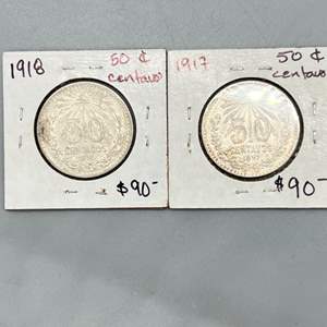 Lot # 25 - 1918 and 1917 Silver Centavos