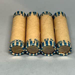 Lot # 71 - Four Rolls buffalo nickels uncirculated 