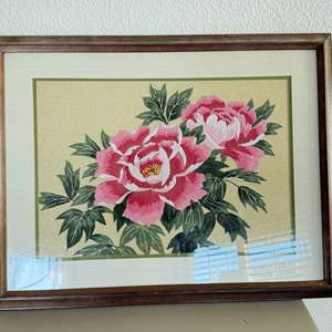 Lot #9 - Vintage Swedish Hand-Embroidered Framed Art