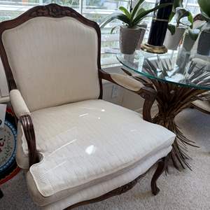 Lot #61 - Carved Rose Wooden Armchair