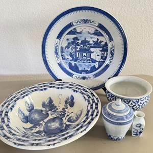 Lot #81 - Blue and White Modern and Vintage Porcelain