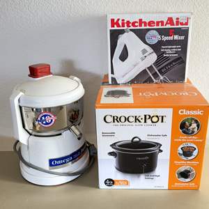 Lot #96 - Kitchen Aid Mixer, Crockpot, and Omega Juicer