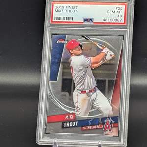 Lot #175 - 2019 Finest Mike Trout #25 PSA 10 GEM MINT