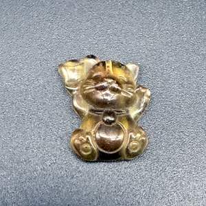 Lot #104 - Carved Golden Flourite Cat Pendant 