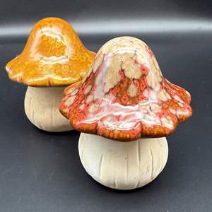 Lot #105 - Ceramic Garden Art Mushrooms