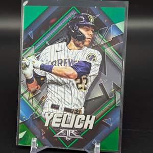 Lot #205 - 2022 Topps Fire Christian Yelich #83 Green Parallel /199