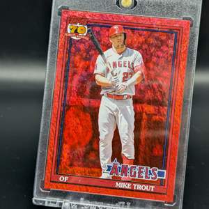 Lot #221 - 2021 Topps Archives - 1991 Topps Red Hot Foil #200 Mike Trout /50