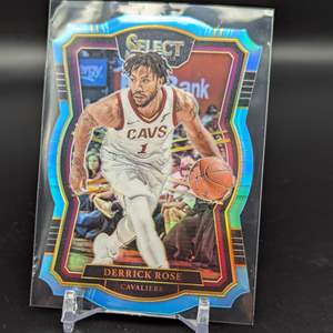 Lot #225 - 2017-18 Select Light Blue Die-Cut Prizm #105 Derrick Rose /185 Grizzlies