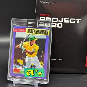 Lot #240 - Topps PROJECT 2020 Baseball Card 123 - 1980 Rickey Henderson by Jacob Rochester