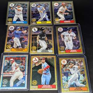 Lot #254 - (9) Topps Chrome Anniversary Cards Trout, Boggs, Piazza and More 