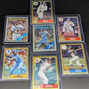 Lot #258 - (9) Topps Chrome Anniversary Cards Bo, Ruth, Judge, Aaron, Musial and More