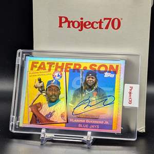 Lot #271 - Topps Project70 Rainbow Foil /70 on Card Autograph 583 - Vladimir Guerrero Jr. Sr. by SoleFly