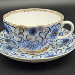 Lot #124 - Vintage USSR Bone China Teacup and Saucer