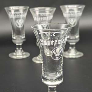 Lot #139 - (4) Jagermeister Clear Cordial Shot Glass