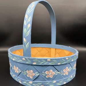 Lot #24 - Vintage Swedish Hand-Painted Basket